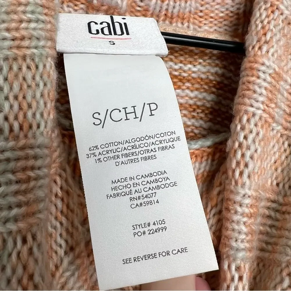 CABI 4105 Ombré Striped Knit Turtleneck Tunic Length Sweater Women’s Size Small
